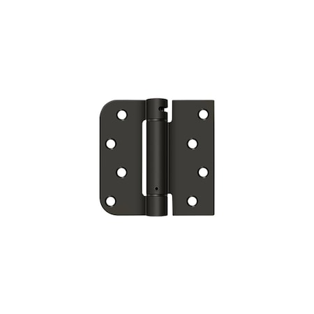 Deltana Left Hand 4 x 4 5/8 Radius by Square Spring Hinge; Oil Rubbed Bronze Finish DSH4SR510B-LH